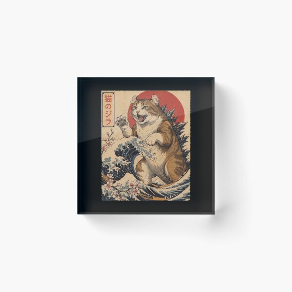 Item preview, American Curl Catzilla Japanese Wave Art Cat Owner designed and sold by TerryConnells.
