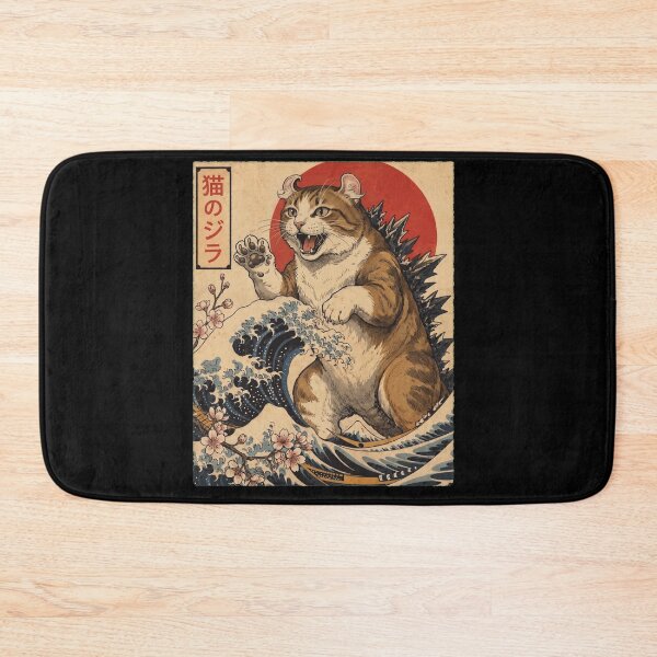 Item preview, American Curl Catzilla Japanese Wave Art Cat Owner designed and sold by TerryConnells.