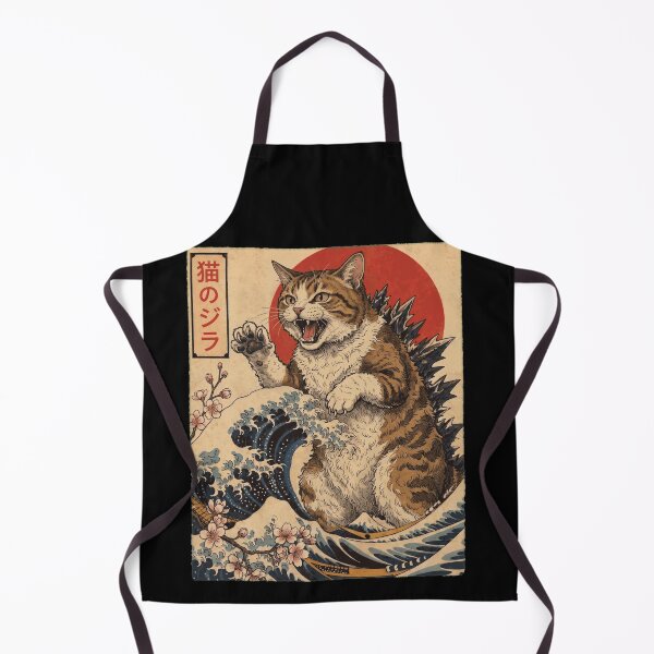 Item preview, American Wirehair Catzilla Japanese Wave Art Cat Owner designed and sold by TerryConnells.