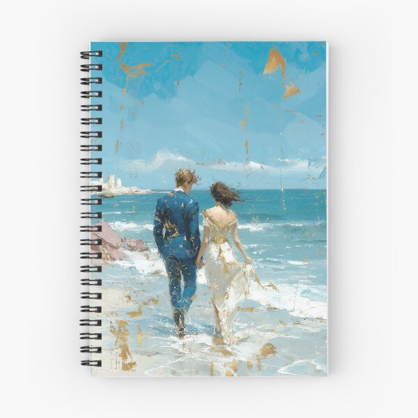 Item preview, Golden Accents Romantic Couple Beach Walk designed and sold by colorful-white.