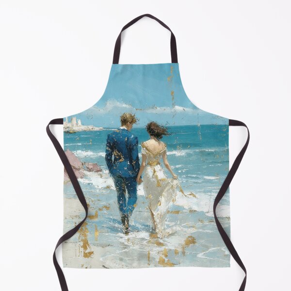 Item preview, Golden Accents Romantic Couple Beach Walk designed and sold by colorful-white.