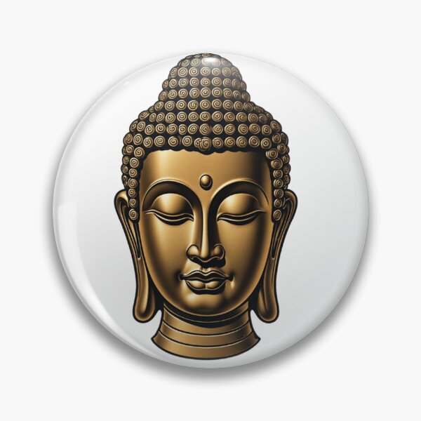 Item preview, Golden Buddha Head Statue | Zen Spiritual Meditation Art designed and sold by Resolution Retro.