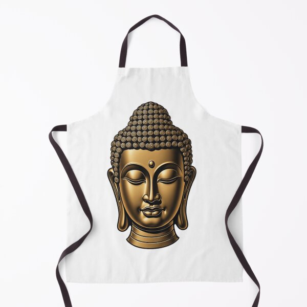 Item preview, Golden Buddha Head Statue | Zen Spiritual Meditation Art designed and sold by Resolution Retro.
