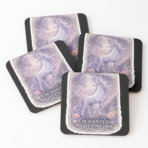 Item preview, Enchanted Night Unicorn Fantasy Vintage Magical Art designed and sold by Artbysarmina.