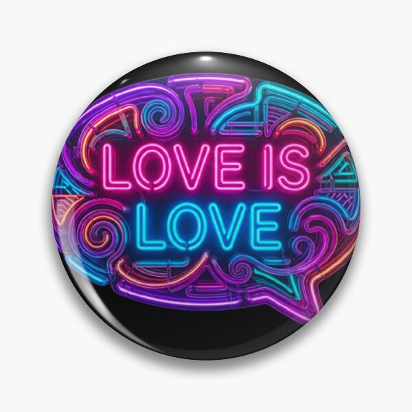 Item preview, 3D Neon Love Is Love Sign: Pride Month Electric Speech Bubble Art designed and sold by MT-Hub | Cute Aesthetic Art, Stickers & Phone Cases.
