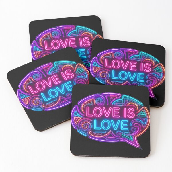 Item preview, 3D Neon Love Is Love Sign: Pride Month Electric Speech Bubble Art designed and sold by MT-Hub | Cute Aesthetic Art, Stickers & Phone Cases.