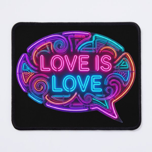 Item preview, 3D Neon Love Is Love Sign: Pride Month Electric Speech Bubble Art designed and sold by MT-Hub | Cute Aesthetic Art, Stickers & Phone Cases.