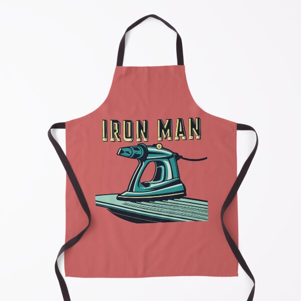 Item preview, Iron Man Funny Retro Ironing Humour T-Shirt Print designed and sold by Scorpion Creative.