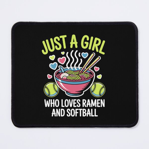 Item preview, just a girl who loves ramen and softball designed and sold by jkrphoto.