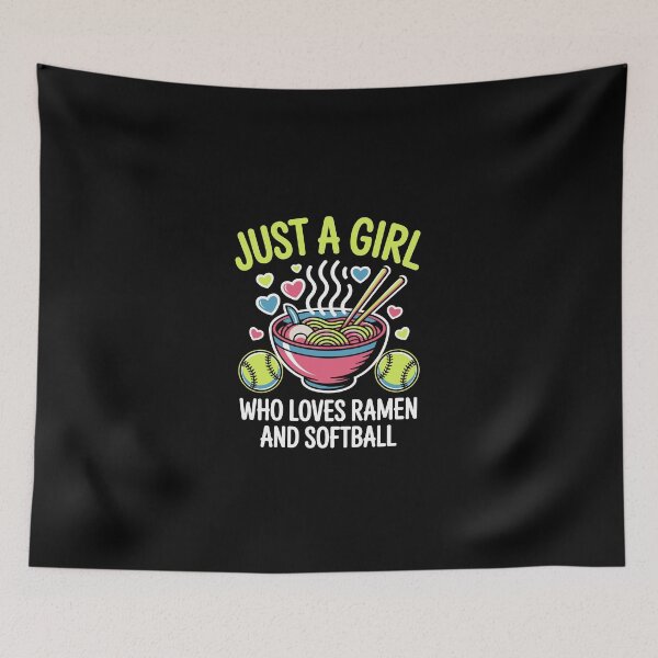 Item preview, just a girl who loves ramen and softball designed and sold by jkrphoto.