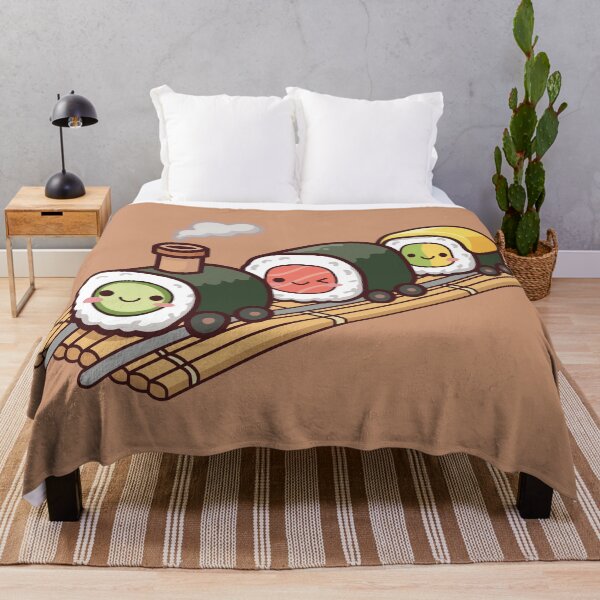 Item preview, Kawaii Sushi Roll Locomotive Train on Bamboo Mat designed and sold by Mochii-studio.