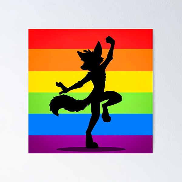 Item preview, Dancing Fox Fursona Furry Pride designed and sold by BlueBullBazaar.