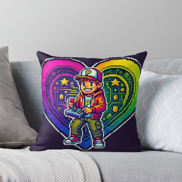 Item preview, Retro Pixel Art Gamer Boy: Pride Heart Edition Illustration designed and sold by MT-Hub | Cute Aesthetic Art, Stickers & Phone Cases.
