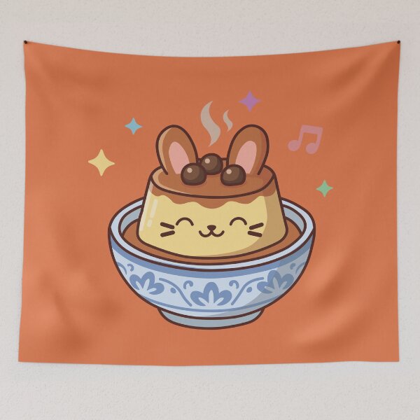 Item preview, Cute Kawaii Purin Custard Pudding Cream with Bunny Ears designed and sold by Mochii-studio.