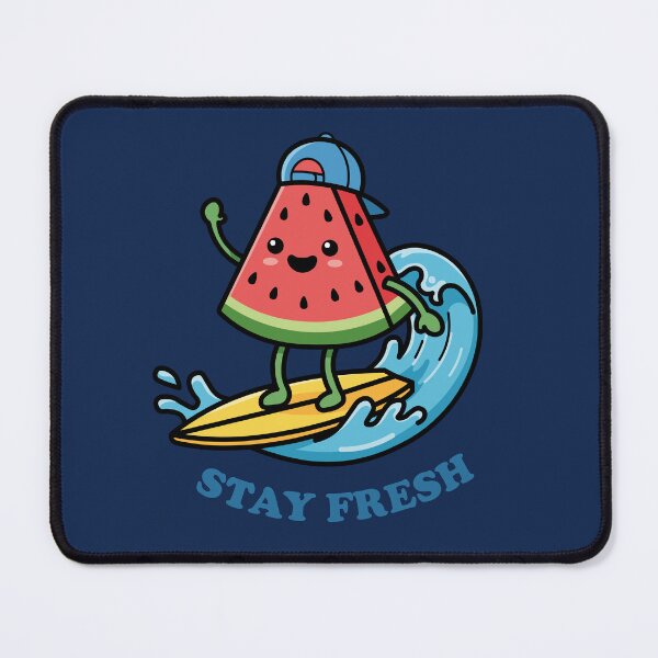 Item preview, Happy Kawaii Watermelon Fruit Surfing on Ocean Wave designed and sold by Mochii-studio.