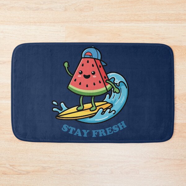 Item preview, Happy Kawaii Watermelon Fruit Surfing on Ocean Wave designed and sold by Mochii-studio.