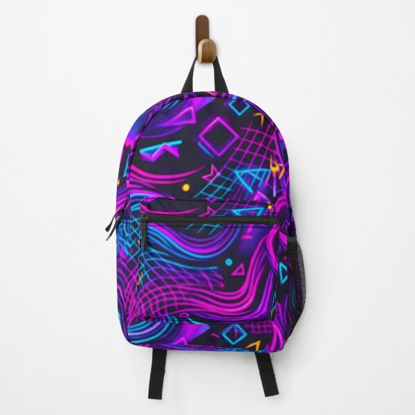 Item preview, Neon Synthwave Seamless Pattern: Retro-Futuristic Pride Waves Illustration designed and sold by MT-Hub | Cute Aesthetic Art, Stickers & Phone Cases.