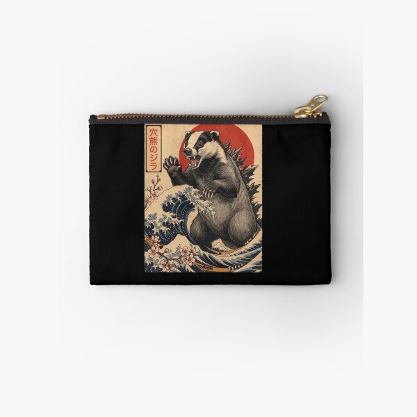 Item preview, Badgerzilla Japanese Wave Art Animal Badger Lover designed and sold by TerryConnells.