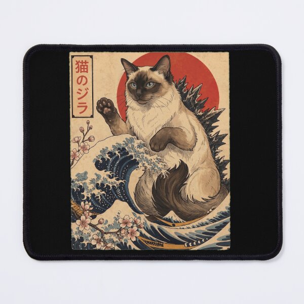 Item preview, Balinese Catzilla Japanese Wave Art Cat Owner designed and sold by TerryConnells.