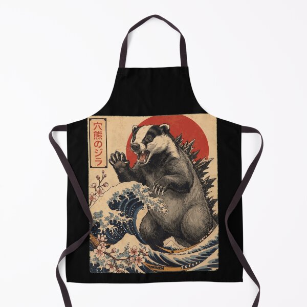 Item preview, Badgerzilla Japanese Wave Art Animal Badger Lover designed and sold by TerryConnells.