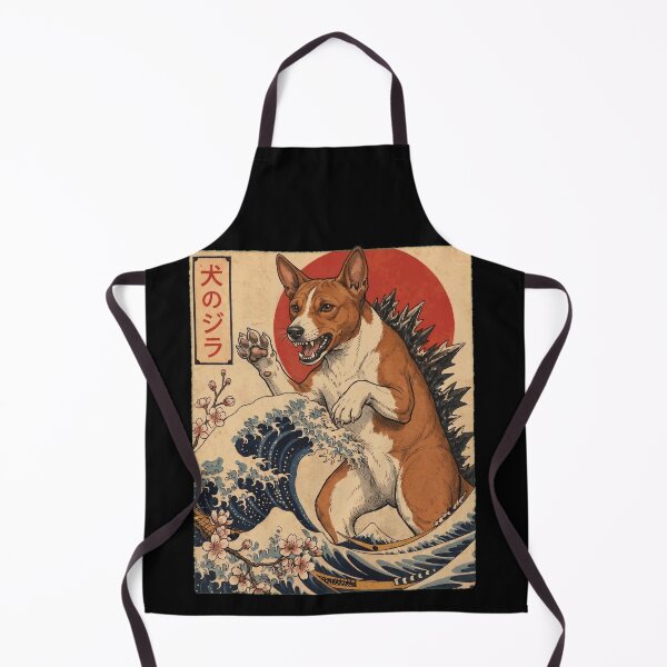 Item preview, Basenji Dogzilla Japanese Wave Art Dog Owner designed and sold by TerryConnells.