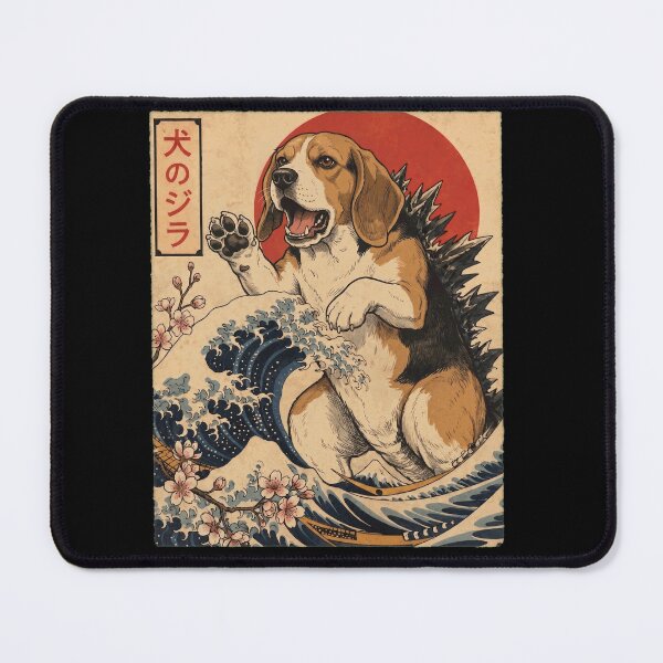 Item preview, Beagle Dogzilla Japanese Wave Art Dog Owner designed and sold by TerryConnells.