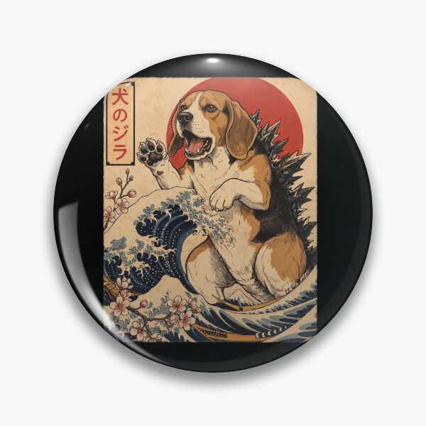 Item preview, Beagle Dogzilla Japanese Wave Art Dog Owner designed and sold by TerryConnells.
