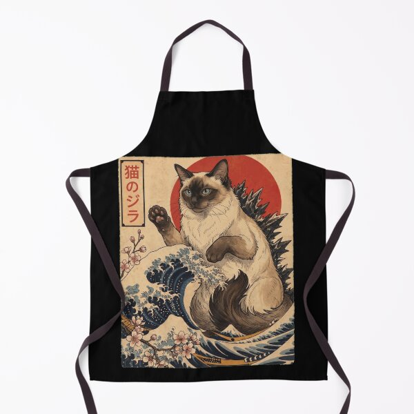 Item preview, Balinese Catzilla Japanese Wave Art Cat Owner designed and sold by TerryConnells.