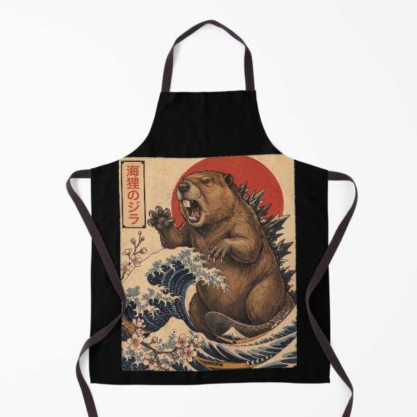 Item preview, Beaverzilla Japanese Wave Art Animal Beaver Lover designed and sold by TerryConnells.