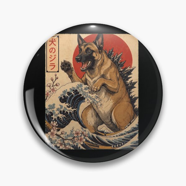 Item preview, Belgian Malinois Dogzilla Japanese Wave Art Dog Owner designed and sold by TerryConnells.