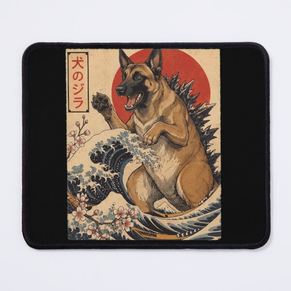 Item preview, Belgian Malinois Dogzilla Japanese Wave Art Dog Owner designed and sold by TerryConnells.