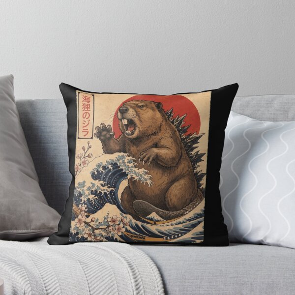 Item preview, Beaverzilla Japanese Wave Art Animal Beaver Lover designed and sold by TerryConnells.