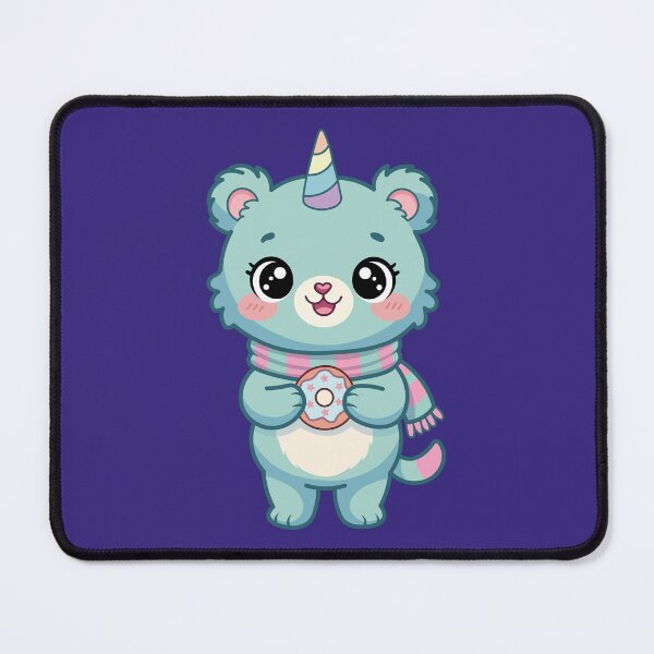 Item preview, Cute Kawaii Pastel Bear Wearing Scarf and Holding Donut designed and sold by Mochii-studio.