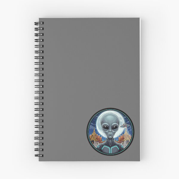 Item preview, Cyberpunk Grey Alien At Thai Temple Under Full Moon designed and sold by Sunkhung.