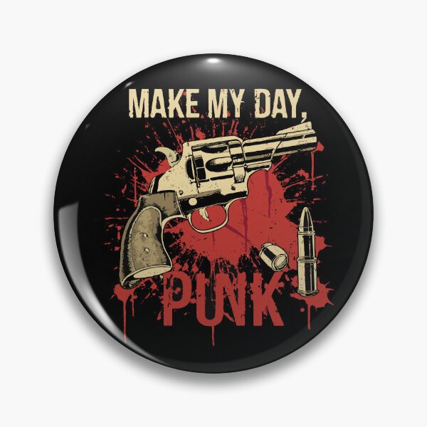 Item preview, Make My Day Punk Famous Movie Quote Retro T-Shirt Print designed and sold by Scorpion Creative.