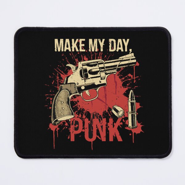 Item preview, Make My Day Punk Famous Movie Quote Retro T-Shirt Print designed and sold by Scorpion Creative.