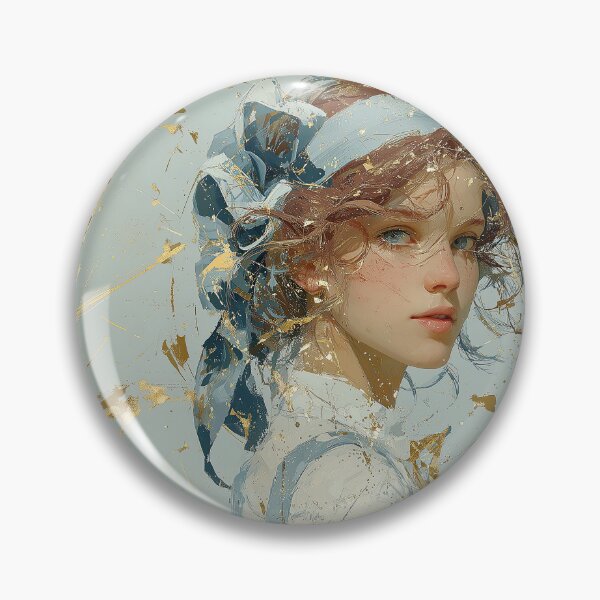 Item preview, Vintage Elegant Portrait with Golden Splatters designed and sold by colorful-white.