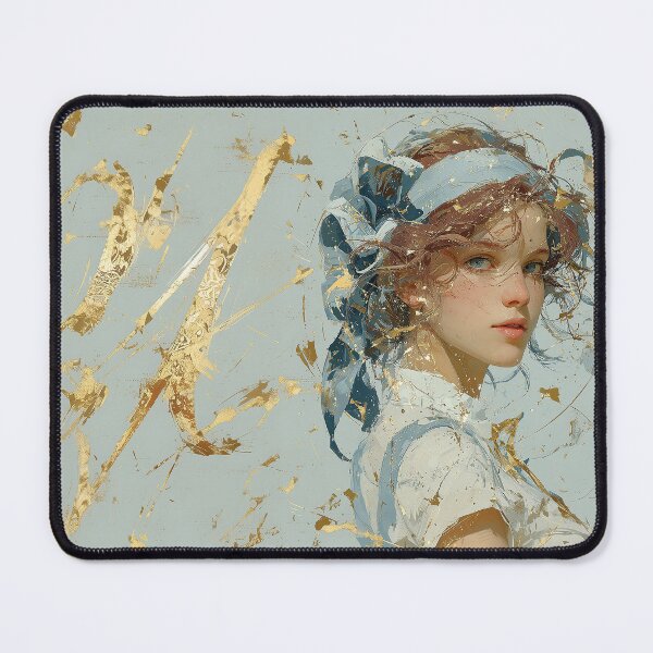 Item preview, Vintage Elegant Portrait with Golden Splatters designed and sold by colorful-white.