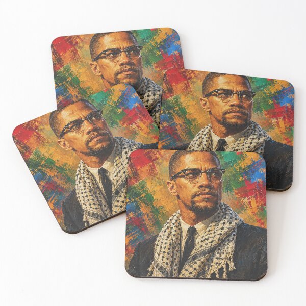 Item preview, Malcolm X wearing Palestinian Keffiyeh designed and sold by Muslim Things.