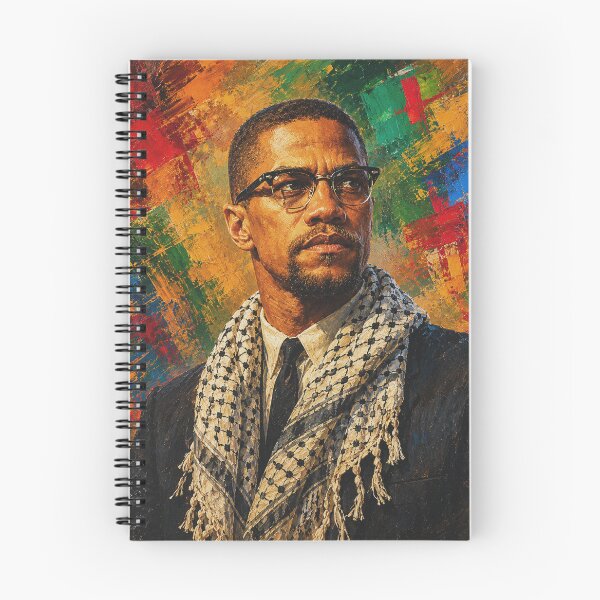 Item preview, Malcolm X wearing Palestinian Keffiyeh designed and sold by Muslim Things.