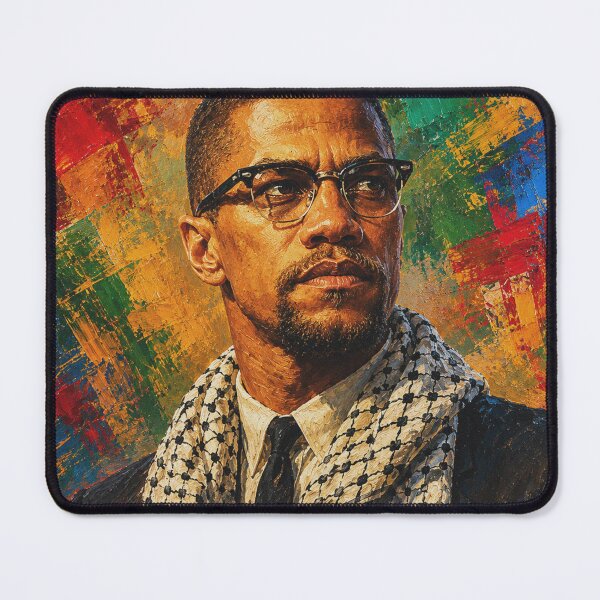 Item preview, Malcolm X wearing Palestinian Keffiyeh designed and sold by Muslim Things.