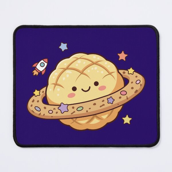Item preview, Happy Kawaii Melon Pan Planet with Cute Space Rings designed and sold by Mochii-studio.