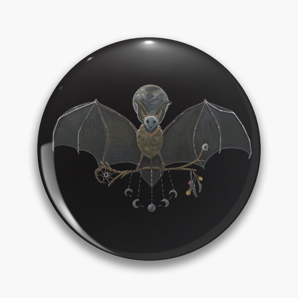 Item preview, Shamanic Bat Spirit Animal Full Moon Gothic Art designed and sold by GalaxyGoals.
