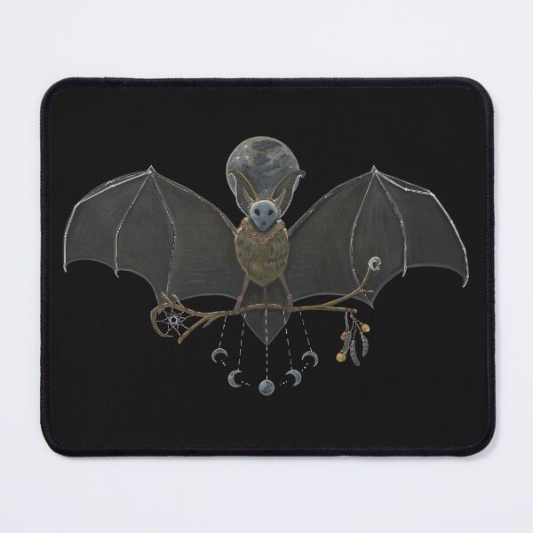 Item preview, Shamanic Bat Spirit Animal Full Moon Gothic Art designed and sold by GalaxyGoals.