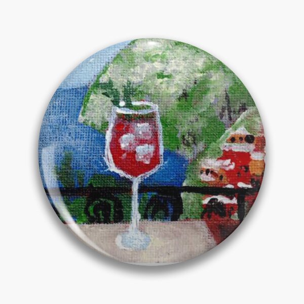 Item preview, Oil painting with cocktail and sea view designed and sold by Tillscreativ.