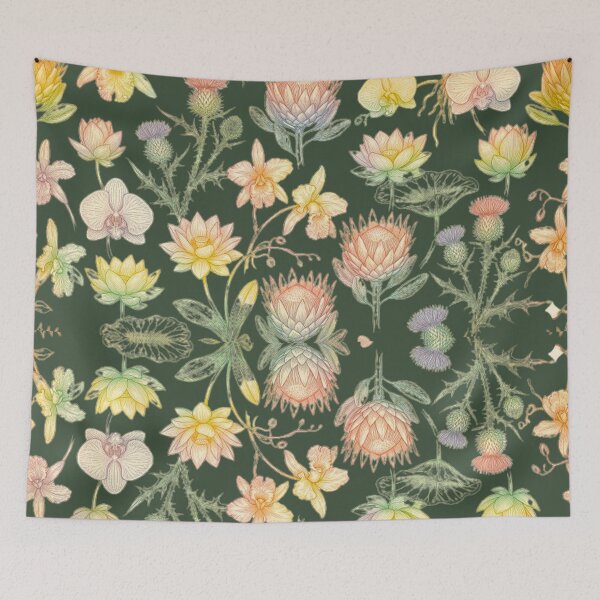 Item preview, Vintage Botanical Pride: Seamless Rainbow Floral Illustration Pattern designed and sold by MT-Hub | Cute Aesthetic Art, Stickers & Phone Cases.