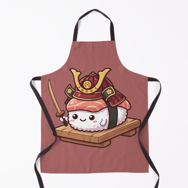 Item preview, Cute Kawaii Sushi Samurai Nigiri with Shogun Helmet and Sword designed and sold by Mochii-studio.