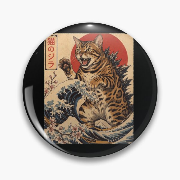 Item preview, Bengal Catzilla Japanese Wave Art Cat Owner designed and sold by TerryConnells.
