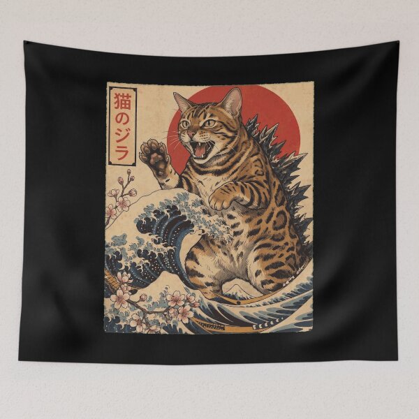 Item preview, Bengal Catzilla Japanese Wave Art Cat Owner designed and sold by TerryConnells.