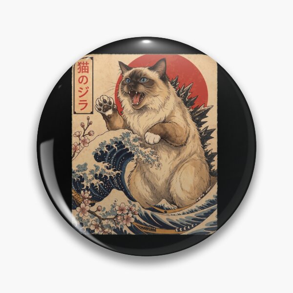 Item preview, Birman Catzilla Japanese Wave Art Cat Owner designed and sold by TerryConnells.